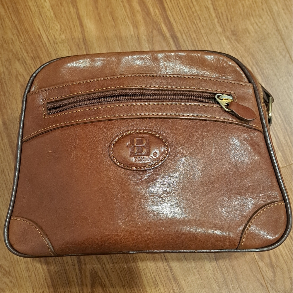 Vintage Basido Tan / Brown Genuine Italian Leather HandBag